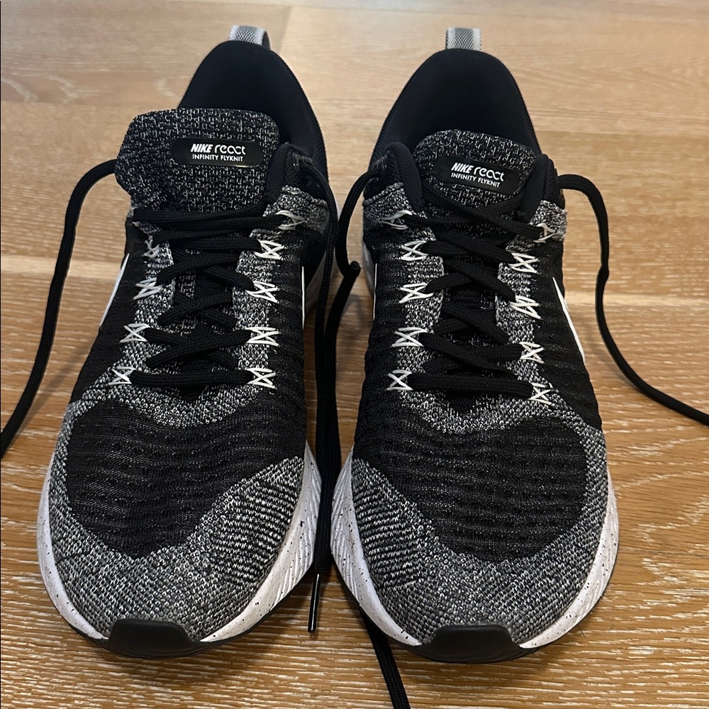 Nike React Infinity Fly Knit Black and White Running Shoes